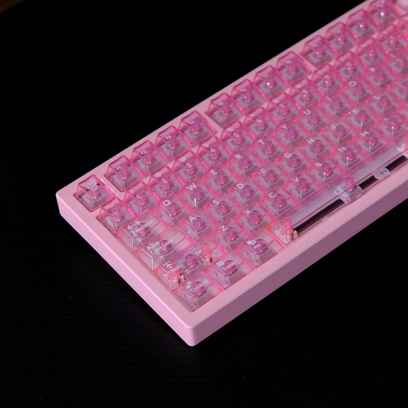 Sumgsn 114 Keys Transparent Keycaps PC Cherry Profile Pink Keycaps Set Fit for Cherry Mx Switches Mechanical Keyboard - Image 4